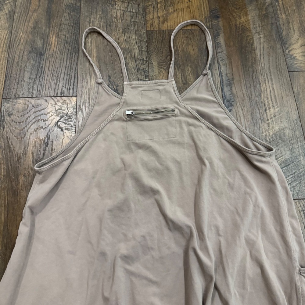 Free People FP Movement Hot Shot Onesie Jumpsuit Taupe Tan Medium Oversized Boho - Picture 6 of 8